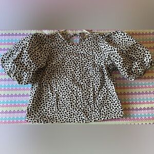 Black and White Floral Women's Top